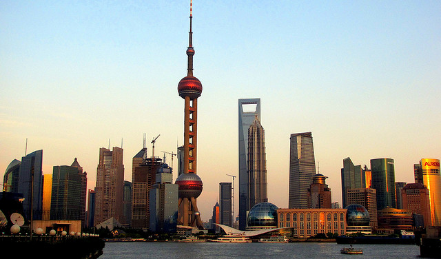 Pudong district in Shanghai